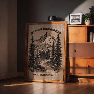 Trendy Retro Funny Hiking Poster