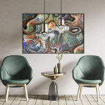Trendy Retro Futuristic Marbled Waves Art Pattern Poster<br><div class="desc">Beautiful contemporary embossed and shiny looking futuristic psychedelic waves pattern. Colorful design for the modern and hip trendsetter,  or industrial art motif lover.</div>