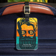 Trendy Retro Personalized Bitcoin Eyes Bearded Man