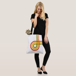 Trendy Retro Rainbow Stripes Tote Bag