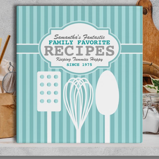 Trendy Retro Recipes Personalized Binder (Creator Uploaded)