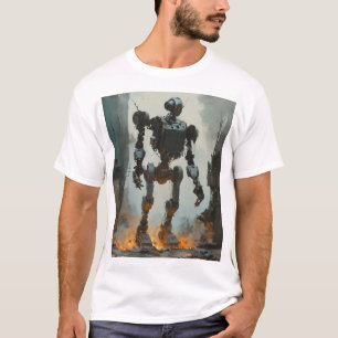 Trendy retro robot graphic tee 