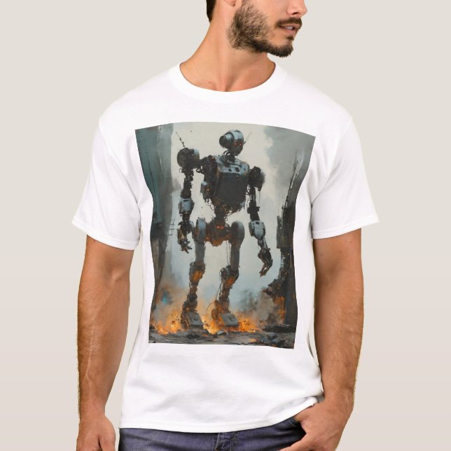 Trendy retro robot graphic tee  (Front)