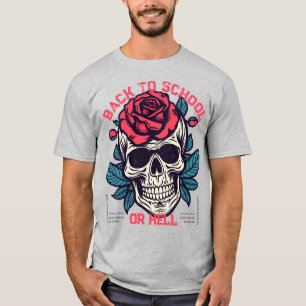 Trendy retro skull with floral Life is too short  T-Shirt