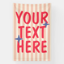Trendy Retro Striped Typographic Custom Text