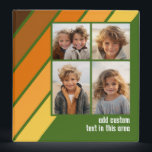 Trendy Retro Stripes 4 Photo Collage - Avocado Binder<br><div class="desc">Add 4 photos to this vibrant photo collage. A retro coloured stripe pattern is included in the background with shades of brown and avocado green.</div>