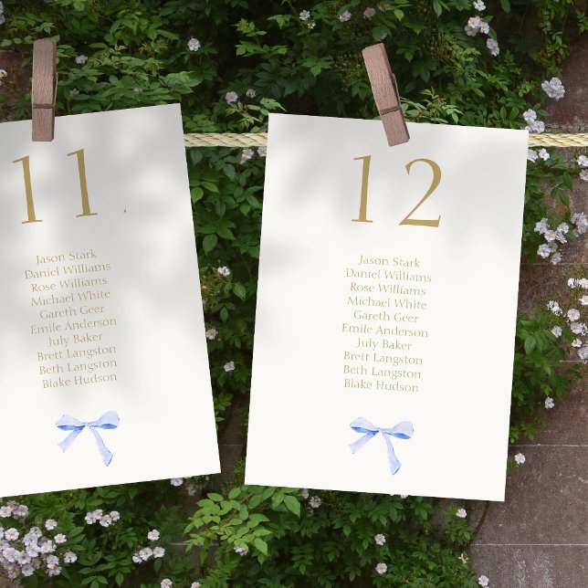Trendy Ribbon Wedding Table Number & Seating (Creator Uploaded)