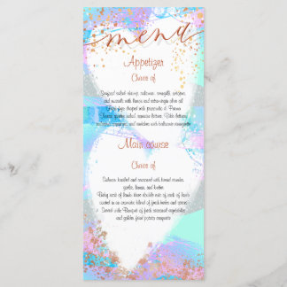 Trendy Rich and Colourful Menu Card