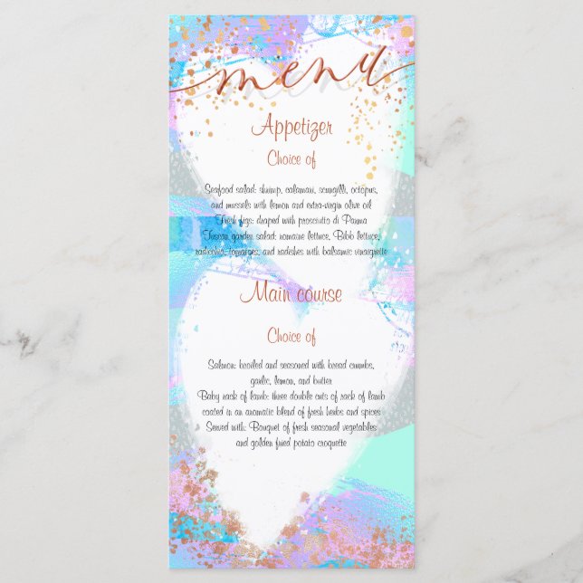 Trendy Rich and Colourful Menu Card (Front)