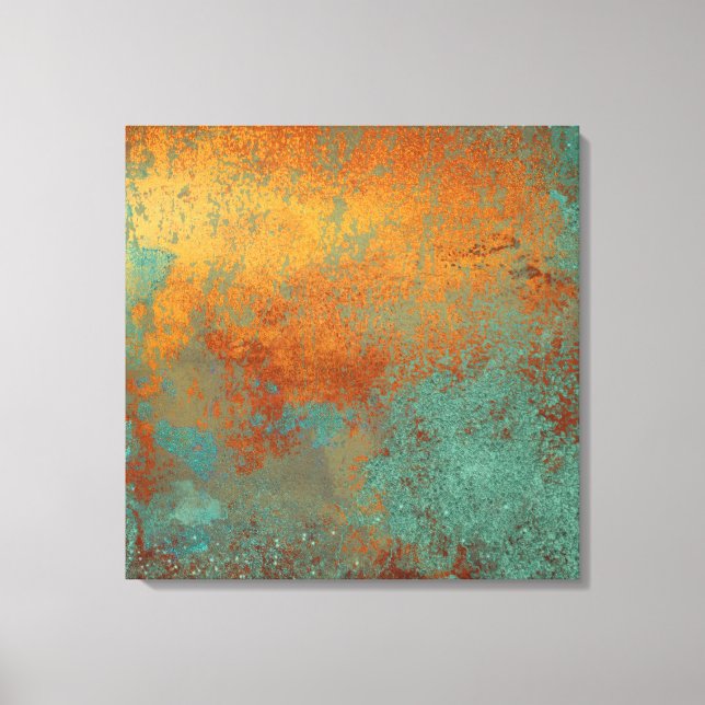 Trendy Rich Copper Patina Metallic Canvas Print (Front)