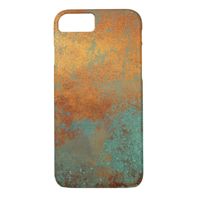 Trendy Rich Copper Patina Metallic Case-Mate iPhone Case (Back)