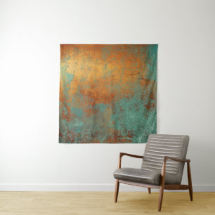 Trendy Rich Copper Patina Metallic Tapestry