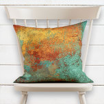 Trendy Rich Copper Patina Metallic Throw Pillow<br><div class="desc">A trendy modern copper patina pillow. This will bring a warmth and richness to your home decor. The design is the same on both sides. Copyright Personalized Home Decor,  all rights reserved.</div>