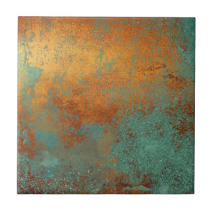 Trendy Rich Copper Patina Metallic Tile