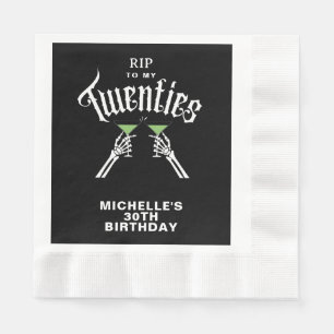 Trendy RIP To My Twenties 30th Birthday Party Napkin