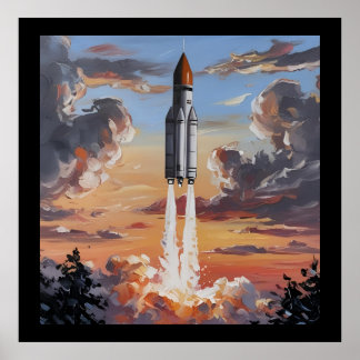 Trendy Rocket Launch Poster