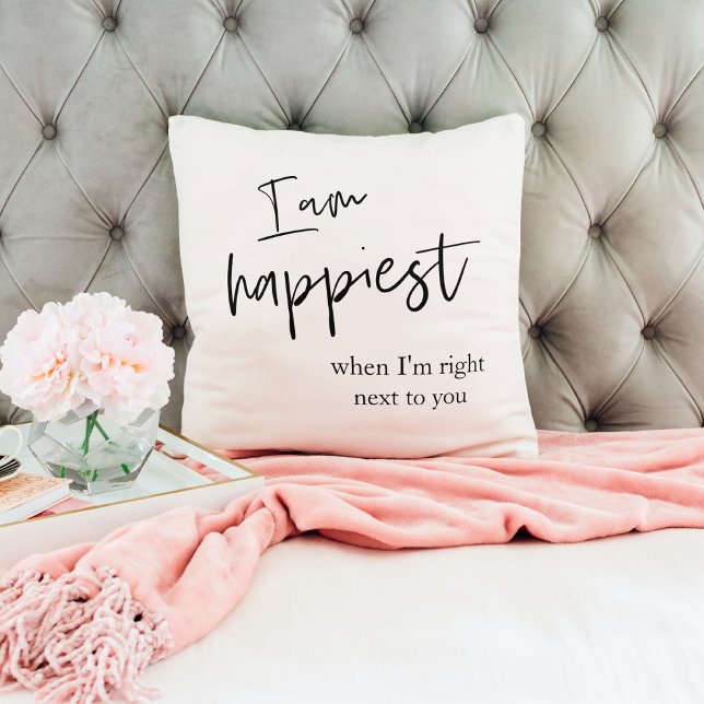 Trendy Romantic Black Quote Gift Throw Pillow (Creator Uploaded)