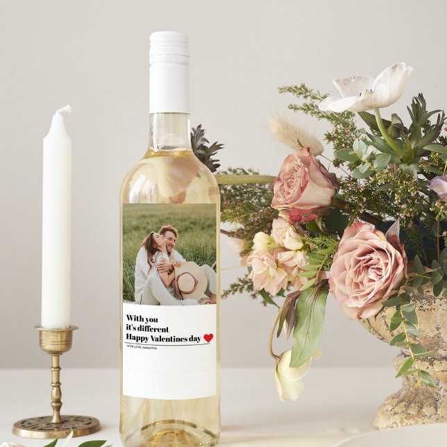  Trendy Romantic Quote | Valentines Best Gift Wine Label (Creator Uploaded)