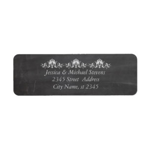 Trendy romantic stylish lace damask chalkboard