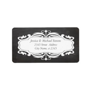 Trendy romantic vintage chalkboard label