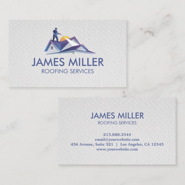 Trendy Roof Cleaning Repair Construction Gutter    Business Card (Front/Back)