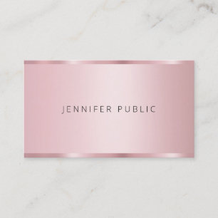 Trendy Rose Gold Colour Template Modern Elegant Business Card