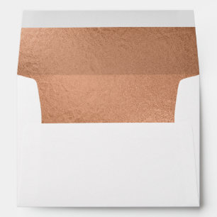 Trendy Rose Gold Foil-Effect Lined Envelope