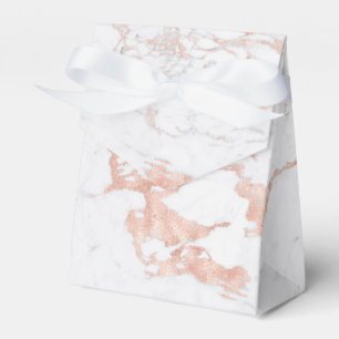 Trendy Rose Gold Foil Marble Favor Box