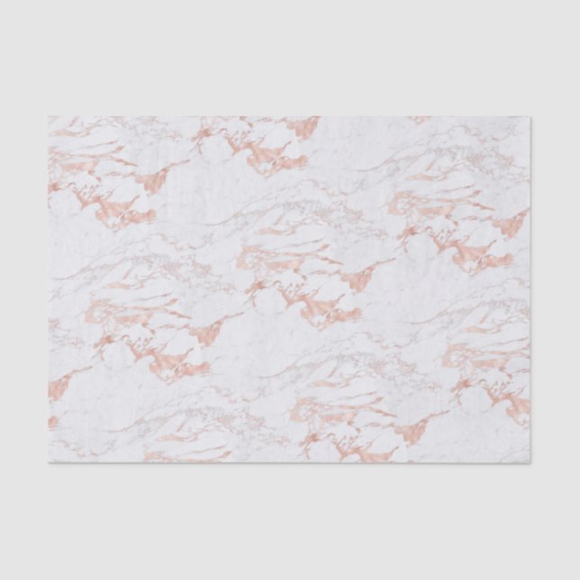 Trendy Rose Gold Foil Marble Tissue Paper (Front)