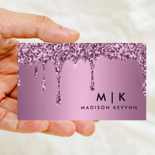 Trendy Rose Gold Glitter Makeup Artist Hair Salon  Business Card