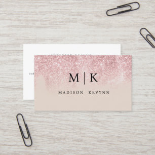 Trendy Rose Gold Glitter Modern Minimalist Simple  Business Card