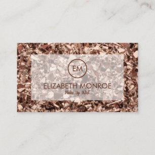 Trendy Rose Gold Glitter Salon Business Card
