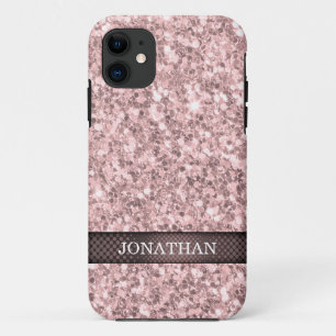 Trendy Rose Gold Glitter White Sparks iPhone 11 Case