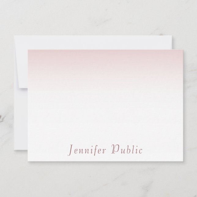 Trendy Rose Gold Handwritten Script Template (Front)