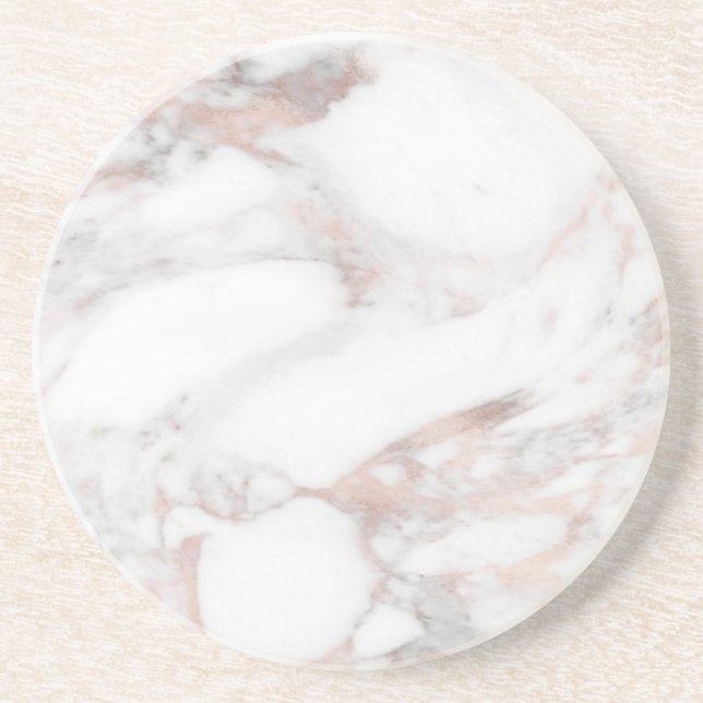 Trendy Rose Gold Marble Elegant Template Coaster (Front)