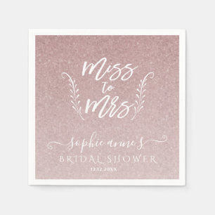 Trendy Rose Gold Miss To Mrs Bridal Shower Napkin