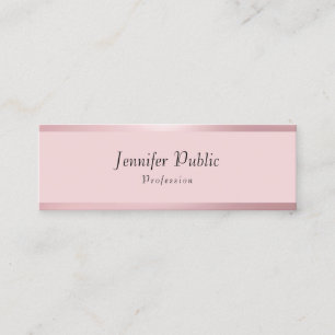 Trendy Rose Gold Modern Elegant Simple Template Mini Business Card