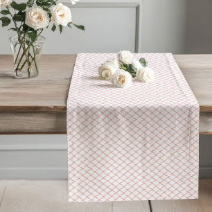 Trendy Rose Gold Plaid Table Runner Everyday Use