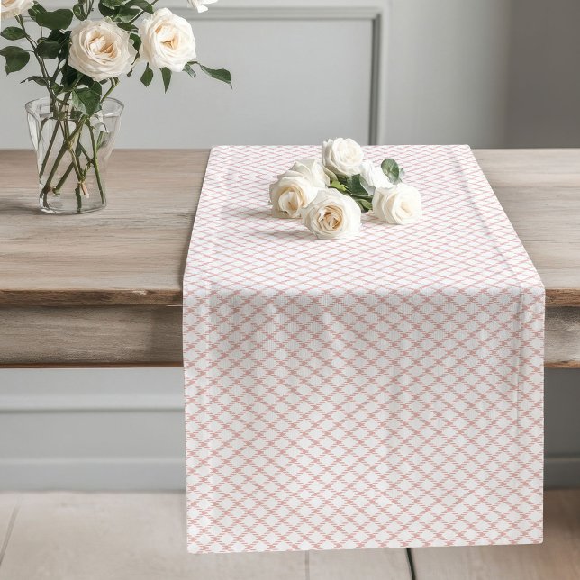 Trendy Rose Gold Plaid Table Runner Everyday Use (Trendy Rose Gold Plaid Table Runner Everyday Use)