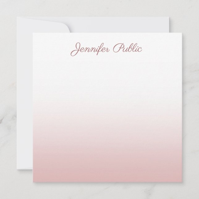 Trendy Rose Gold Template Calligraphed Script Name (Front)