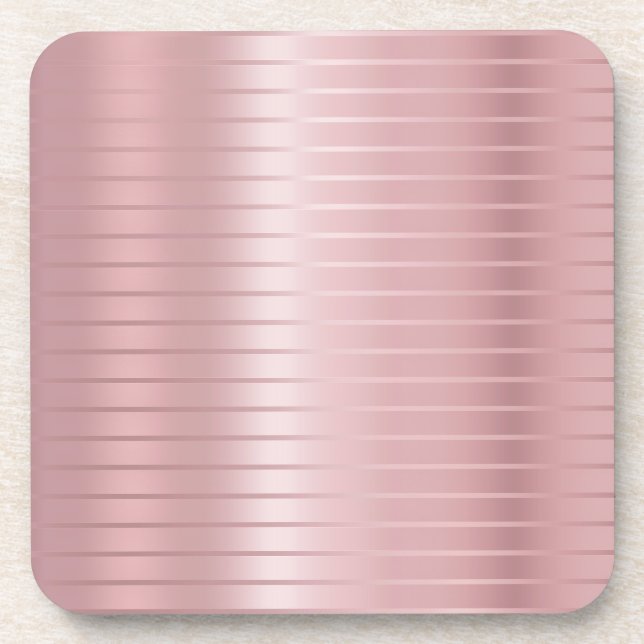 Trendy Rose Gold Template Modern Glamorous Coaster (Front)
