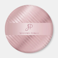 Trendy Rose Gold Template Monogrammed Modern