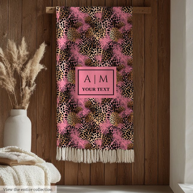 Trendy rose gold watercolor leopard skin blanket (Trendy rose gold watercolor leopard skin blanket)