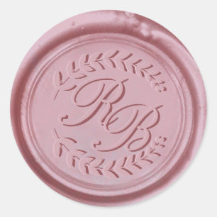 Trendy Rose Gold Wax Seal Monogram Wedding