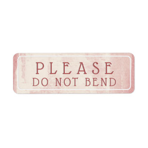 Trendy Rose Grunge PLEASE DON'T BEND Mailing Label