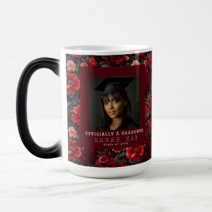 Trendy Rose Pattern Graduation Magic Mug