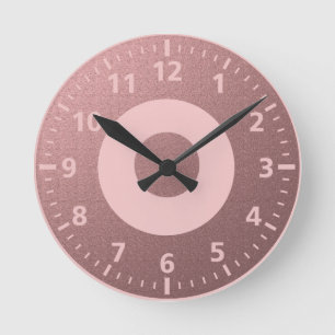 Trendy Rose Pink Glitter Round Clock