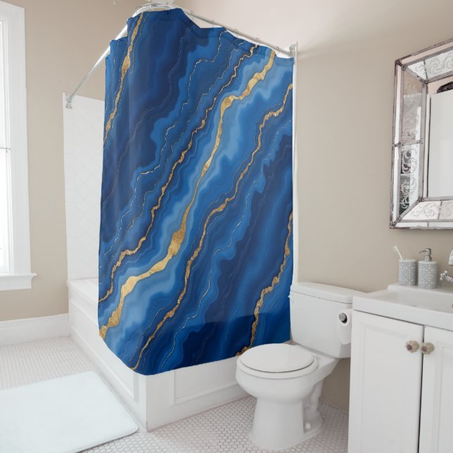 Trendy Royal Blue Gold Marble Collection (In Situ)