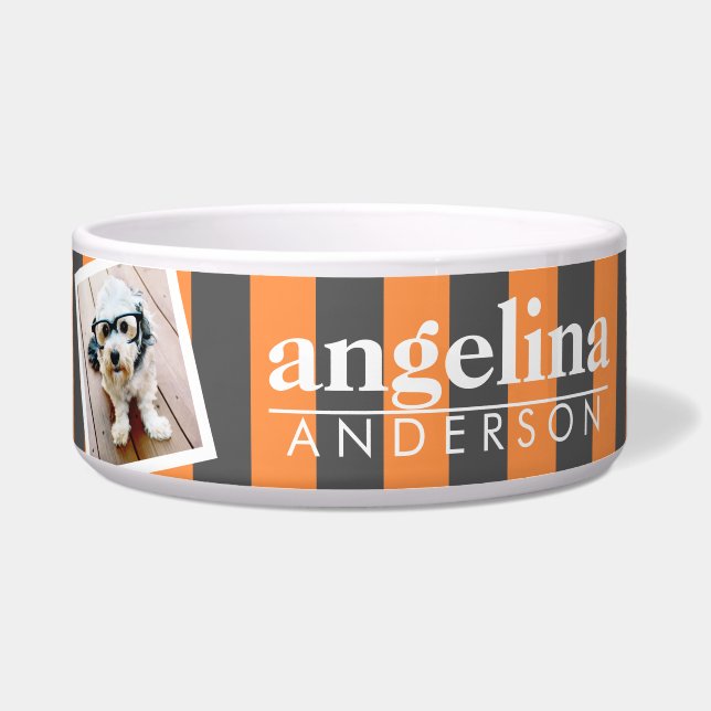 Trendy Rugby Striped Pattern Custom Name and Photo (Front)