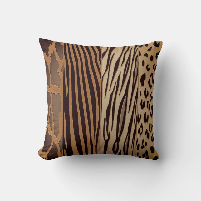 Trendy Rustic Animal  Printed Zebra Stripe Pillow (Front)